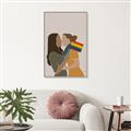 Picture of Two girls with rainbow flag _GroupedProduct_Rectangle_Portrait_Canvas_Framed_