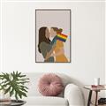 Picture of Two girls with rainbow flag _GroupedProduct_Rectangle_Portrait_Canvas_Framed_