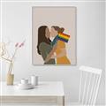 Picture of Two girls with rainbow flag _GroupedProduct_Rectangle_Portrait_Canvas_Framed_