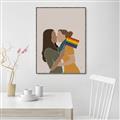 Picture of Two girls with rainbow flag _GroupedProduct_Rectangle_Portrait_Canvas_Framed_