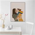 Picture of Two girls with rainbow flag _GroupedProduct_Rectangle_Portrait_Canvas_Framed_