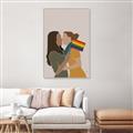 Picture of Two girls with rainbow flag _GroupedProduct_Rectangle_Portrait_Canvas_Framed_