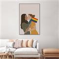 Picture of Two girls with rainbow flag _GroupedProduct_Rectangle_Portrait_Canvas_Framed_