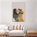 Picture of Two girls with rainbow flag _GroupedProduct_Rectangle_Portrait_Canvas_Framed_