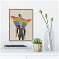 Picture of Two girls with rainbow flag II _GroupedProduct_Rectangle_Portrait_Canvas_Framed_
