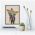 Picture of Two girls with rainbow flag II _GroupedProduct_Rectangle_Portrait_Canvas_Framed_