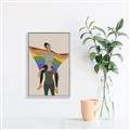 Picture of Two girls with rainbow flag II _GroupedProduct_Rectangle_Portrait_Canvas_Framed_