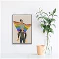 Picture of Two girls with rainbow flag II _GroupedProduct_Rectangle_Portrait_Canvas_Framed_