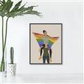 Picture of Two girls with rainbow flag II _GroupedProduct_Rectangle_Portrait_Canvas_Framed_