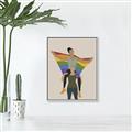 Picture of Two girls with rainbow flag II _GroupedProduct_Rectangle_Portrait_Canvas_Framed_