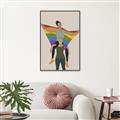 Picture of Two girls with rainbow flag II _GroupedProduct_Rectangle_Portrait_Canvas_Framed_