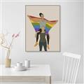 Picture of Two girls with rainbow flag II _GroupedProduct_Rectangle_Portrait_Canvas_Framed_