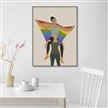 Picture of Two girls with rainbow flag II _GroupedProduct_Rectangle_Portrait_Canvas_Framed_