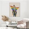 Picture of Two girls with rainbow flag II _GroupedProduct_Rectangle_Portrait_Canvas_Framed_