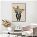 Picture of Two girls with rainbow flag II _GroupedProduct_Rectangle_Portrait_Canvas_Framed_
