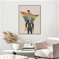 Picture of Two girls with rainbow flag II _GroupedProduct_Rectangle_Portrait_Canvas_Framed_