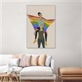 Picture of Two girls with rainbow flag II _GroupedProduct_Rectangle_Portrait_Canvas_Framed_