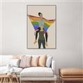 Picture of Two girls with rainbow flag II _GroupedProduct_Rectangle_Portrait_Canvas_Framed_