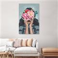 Picture of Girl with bouquet of flowers II _GroupedProduct_Rectangle_Portrait_Unframed_Print_Only_
