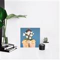 Picture of Girl with bouquet of flowers _GroupedProduct_Square_Unframed_Print_Only_