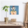 Picture of Girl with bouquet of flowers _GroupedProduct_Square_Unframed_Print_Only_