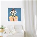 Picture of Girl with bouquet of flowers _GroupedProduct_Square_Unframed_Print_Only_