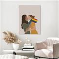 Picture of Two girls with rainbow flag _GroupedProduct_Rectangle_Portrait_Unframed_Print_Only_