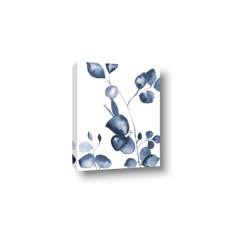 Picture of Blue Water Colour Leaves _GroupedProduct_Rectangle_Portrait_Canvas_