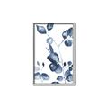 Picture of Blue Water Colour Leaves _GroupedProduct_Rectangle_Portrait_Canvas_Framed_