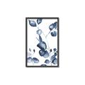 Picture of Blue Water Colour Leaves _GroupedProduct_Rectangle_Portrait_Canvas_Framed_