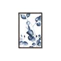 Picture of Blue Water Colour Leaves _GroupedProduct_Rectangle_Portrait_Canvas_Framed_