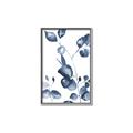 Picture of Blue Water Colour Leaves _GroupedProduct_Rectangle_Portrait_Canvas_Framed_