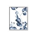 Picture of Blue Water Colour Leaves _GroupedProduct_Rectangle_Portrait_Canvas_Framed_