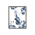 Picture of Blue Water Colour Leaves _GroupedProduct_Rectangle_Portrait_Canvas_Framed_