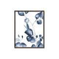 Picture of Blue Water Colour Leaves _GroupedProduct_Rectangle_Portrait_Canvas_Framed_