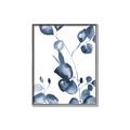 Picture of Blue Water Colour Leaves _GroupedProduct_Rectangle_Portrait_Canvas_Framed_