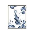 Picture of Blue Water Colour Leaves _GroupedProduct_Rectangle_Portrait_Canvas_Framed_