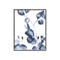 Picture of Blue Water Colour Leaves _GroupedProduct_Rectangle_Portrait_Canvas_Framed_