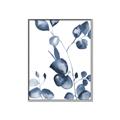 Picture of Blue Water Colour Leaves _GroupedProduct_Rectangle_Portrait_Canvas_Framed_
