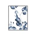 Picture of Blue Water Colour Leaves _GroupedProduct_Rectangle_Portrait_Canvas_Framed_
