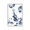 Picture of Blue Water Colour Leaves _GroupedProduct_Rectangle_Portrait_Canvas_Framed_
