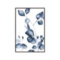 Picture of Blue Water Colour Leaves _GroupedProduct_Rectangle_Portrait_Canvas_Framed_