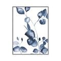Picture of Blue Water Colour Leaves _GroupedProduct_Rectangle_Portrait_Canvas_Framed_