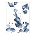 Picture of Blue Water Colour Leaves _GroupedProduct_Rectangle_Portrait_Canvas_Framed_