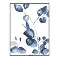 Picture of Blue Water Colour Leaves _GroupedProduct_Rectangle_Portrait_Canvas_Framed_