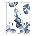 Picture of Blue Water Colour Leaves _GroupedProduct_Rectangle_Portrait_Canvas_Framed_