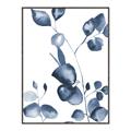 Picture of Blue Water Colour Leaves _GroupedProduct_Rectangle_Portrait_Canvas_Framed_