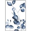 Picture of Blue Water Colour Leaves _GroupedProduct_Rectangle_Portrait_Canvas_Framed_