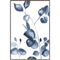 Picture of Blue Water Colour Leaves _GroupedProduct_Rectangle_Portrait_Canvas_Framed_