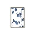 Picture of Blue Water Colour Leaves II _GroupedProduct_Rectangle_Portrait_Canvas_Framed_